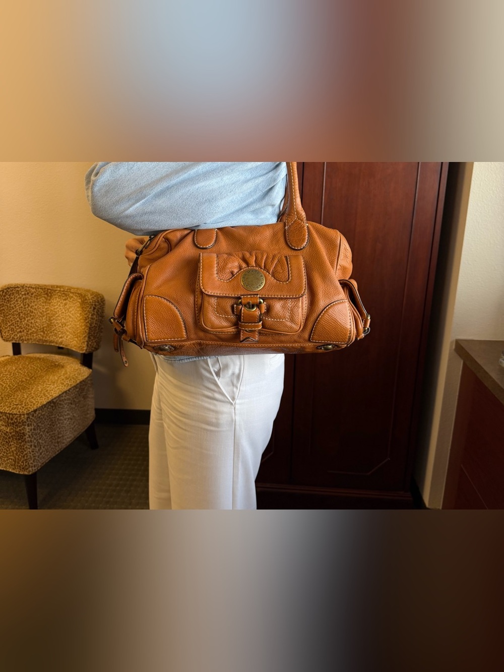 MARC BY MARC JACOBS Aline Cognac Brown Leather Satchel - Picture 14 of 16